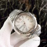 High Replica Patek Philippe Nautilus White Face Stainless Steel "Tattoo" Watches